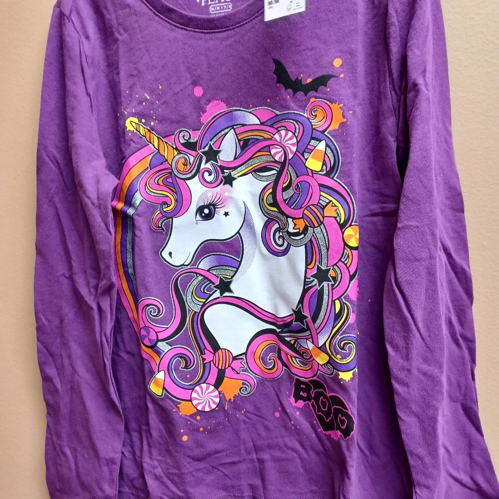 Girls Unicorn Halloween tee sz 7/8
